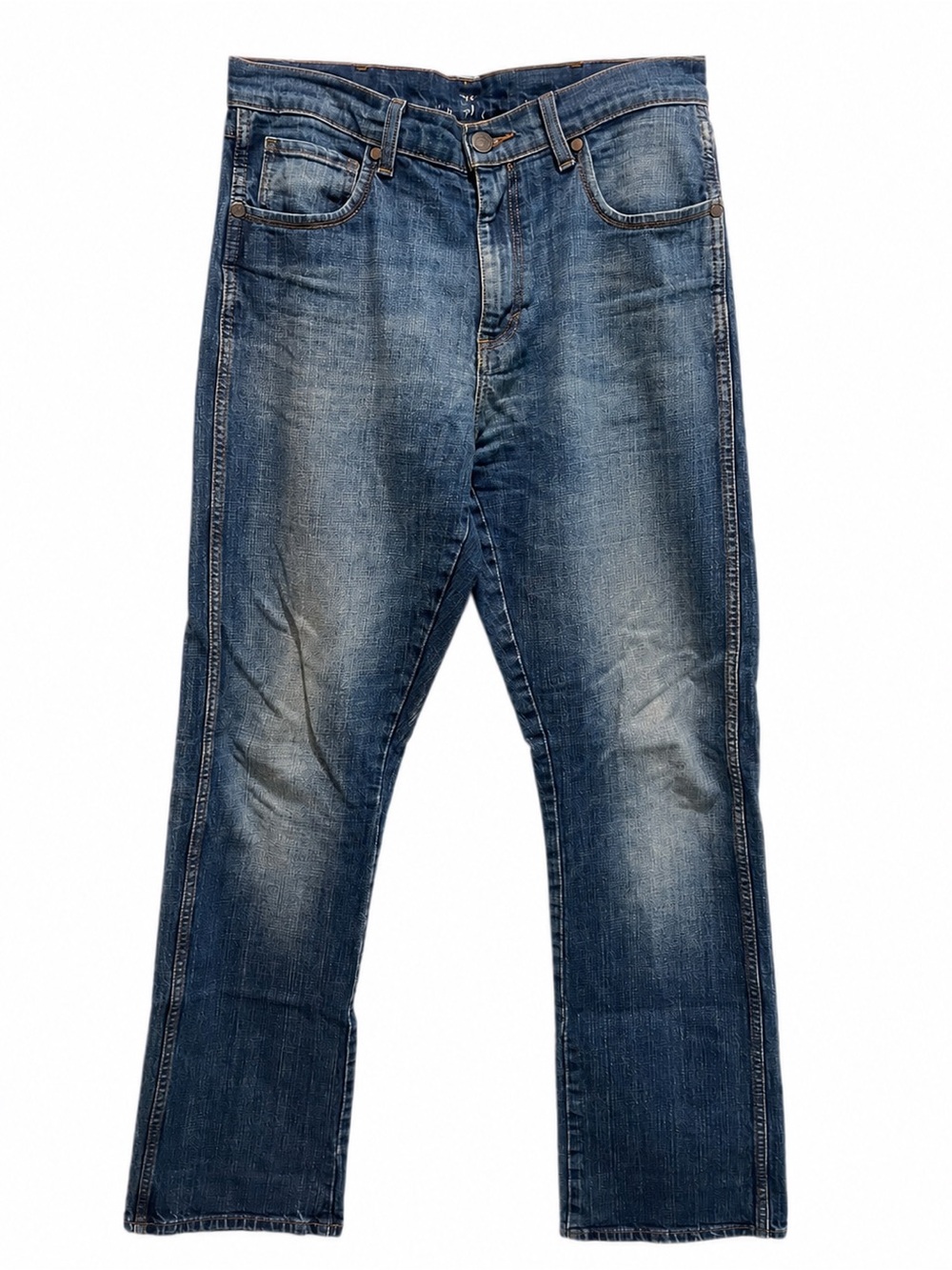 Wrangler Men's Faded Blue Bootcut Jeans